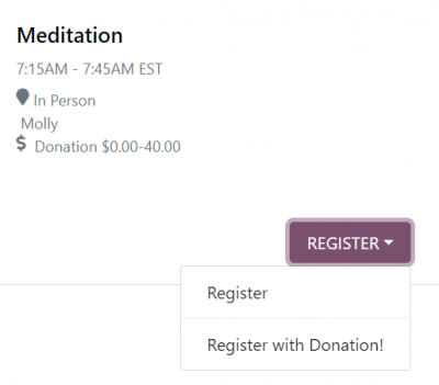 Register with a donation
